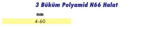 3 Büküm Polyamid Halat