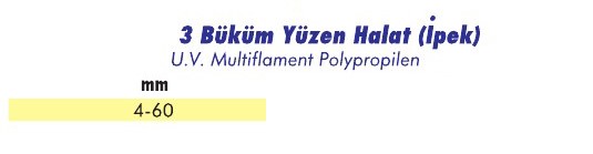 3 Büküm Yüzen İpek Halat