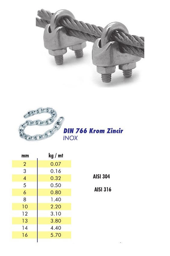 DIN766 Krom Zincir