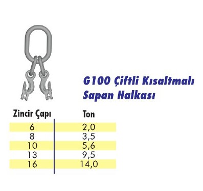 G100 Çiftli Kısaltmalı Sapan Halkası