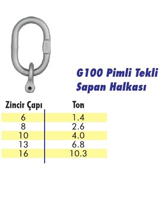 G100 Pimli Tekli Sapan Halkası