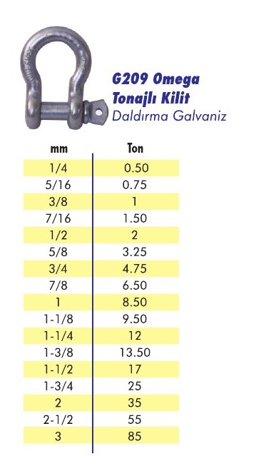 G209 Omega Tonajlı Kilit