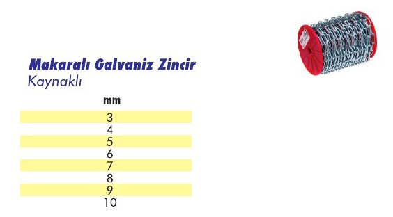 Galvaniz Zincir Makaralı