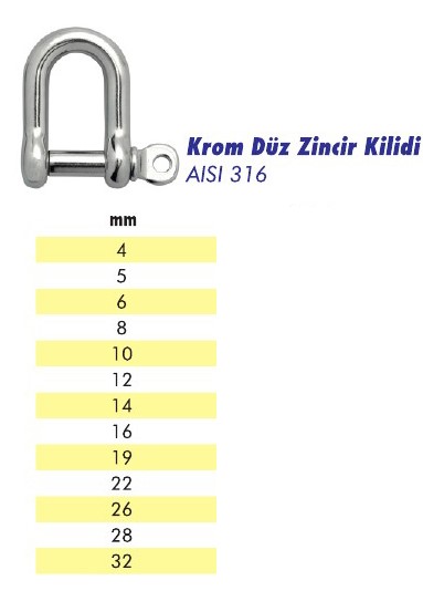 Krom Düz Zincir Kilidi