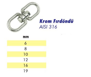 Krom Fırdöndü AISI 316
