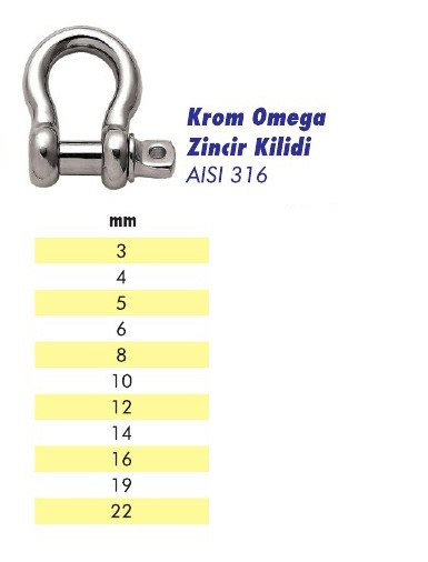 Krom Omega Zincir Kilit
