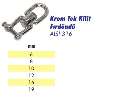 Krom Tek Kilit Fırdöndü