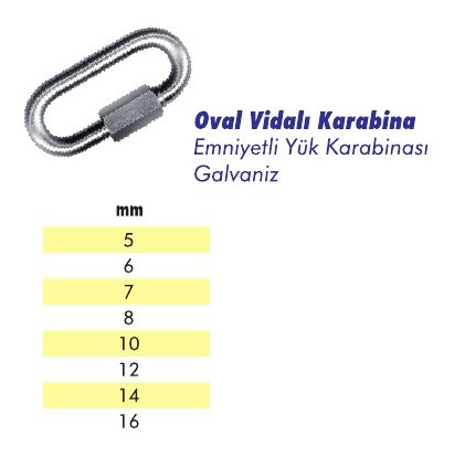 Oval Vidalı Karabina