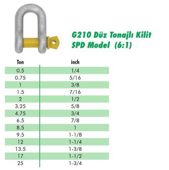 Tonajlı Kilit Düz G210