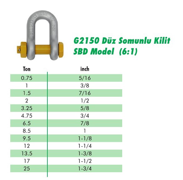 Tonajlı Kilit Düz Somunlu G2150